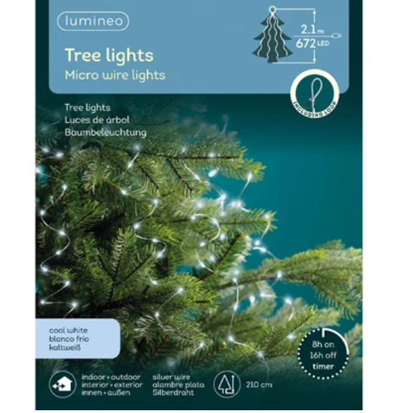 Catena a Grappolo 672 Micro LED Bianco Freddo 2,1 mt- 496155