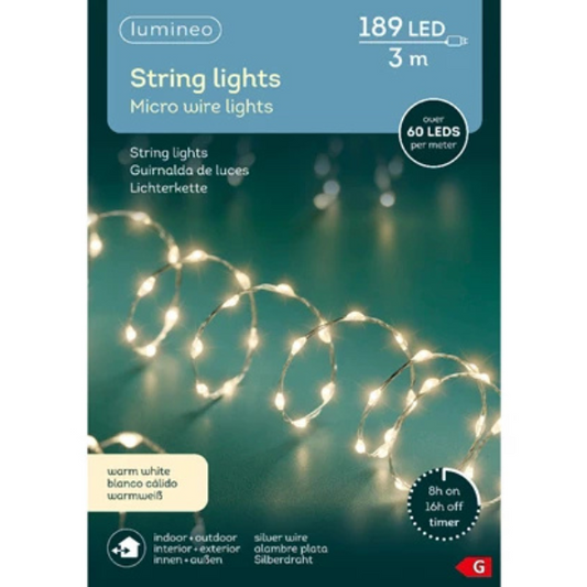 Catena 189 Micro LED Bianco Caldo 3 mt- 496889