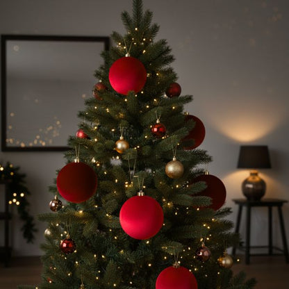 Pallina di Natale Rosso Velluto  - 25 cm