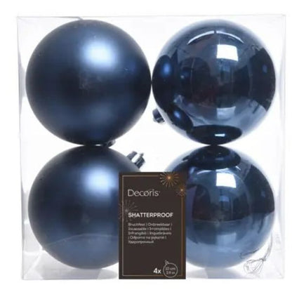Palline di Natale Blu notte - 10 cm - 4 pz