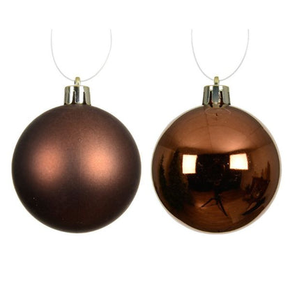 Palline di Natale Bianco Marrone - 10 cm - 4 pz