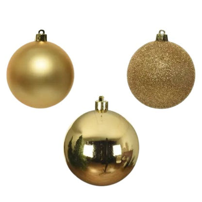 Palline di Natale Oro - 6 cm - 10 pz - Glitter, Lucide & Opache