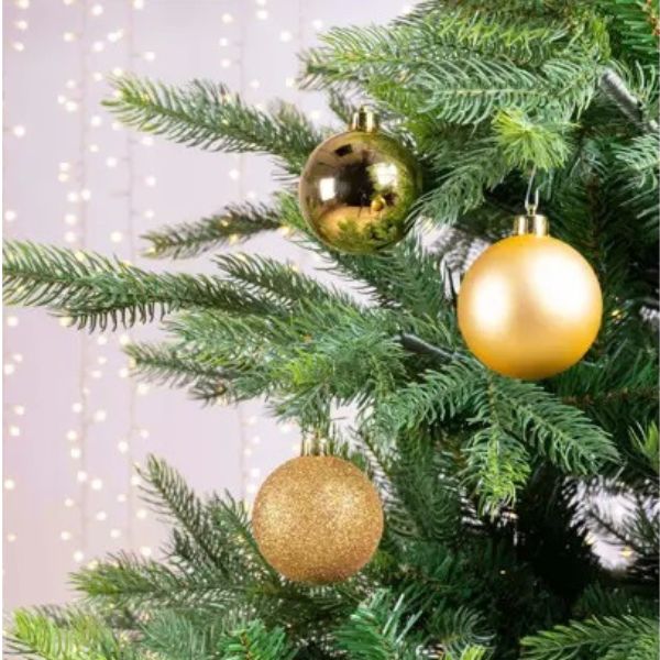 Palline di Natale Oro - 6 cm - 10 pz - Glitter, Lucide & Opache