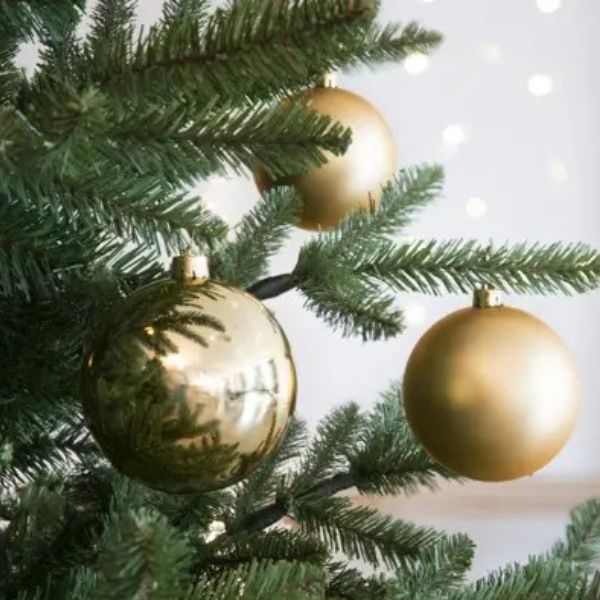 Palline di Natale Oro - 10 cm - 4 pz - Lucide, Opache