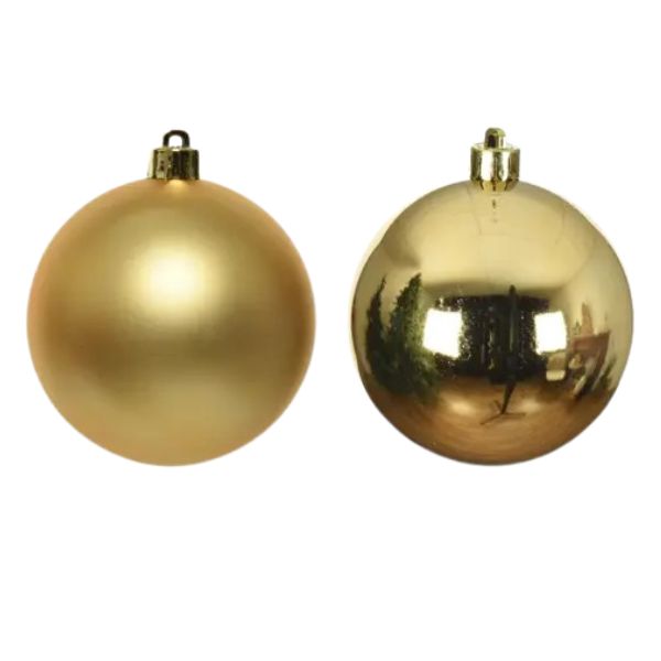 Palline di Natale Oro - 10 cm - 4 pz - Lucide, Opache