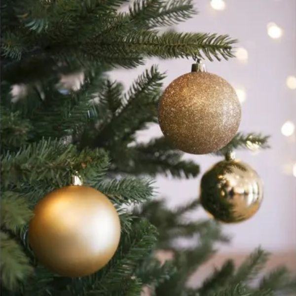 Palline di Natale Colore Oro - Set 34  pezzi - 8 cm - Glitter, Lucide & Opache