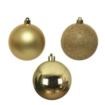 Palline di Natale Colore Oro - Set 34  pezzi - 8 cm - Glitter, Lucide & Opache