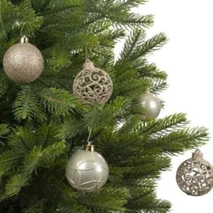 Palline di Natale Colore Perla - Set 37 pezzi - 6 cm - Glitter, Lucide & Opache