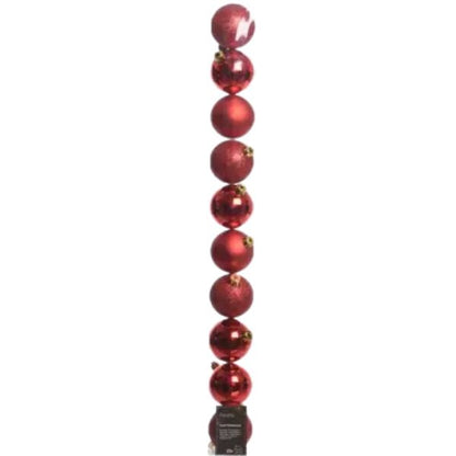 Palline di Natale Rosse- 6 cm - 10 pz - Glitter, Lucide & Opache