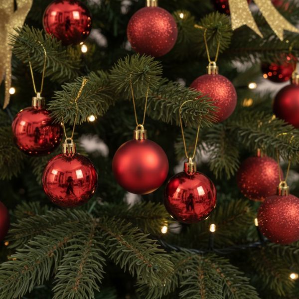 Palline di Natale Rosse- 6 cm - 10 pz - Glitter, Lucide & Opache