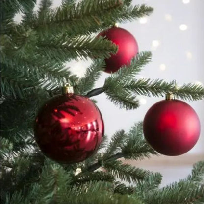 Palline di Natale Rosso - 10 cm - 4 pz - Lucide, Opache