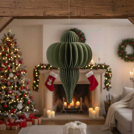 Pendente Verde in carta - H 80 cm