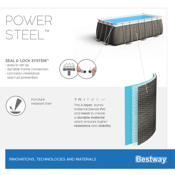 Piscina Rettangolare rattan 412x201x122 cm Bestway- 56722
