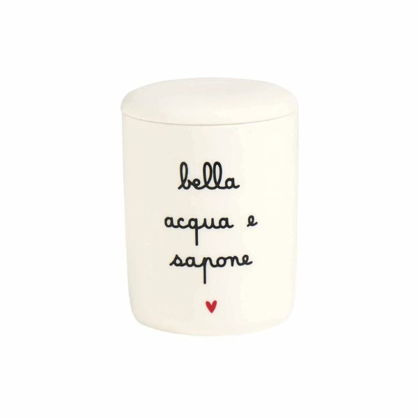Portacotone - Scritta: Bella acqua e sapone