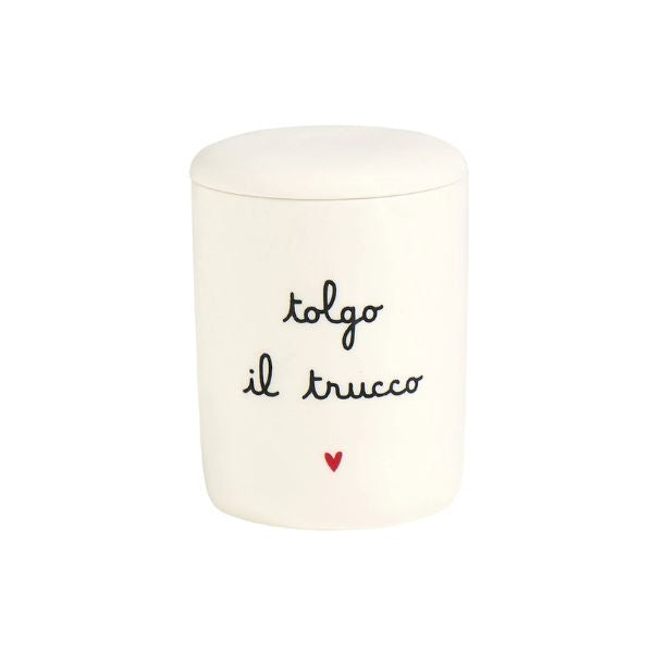 Portacotone - Scritta: Tolgo il trucco