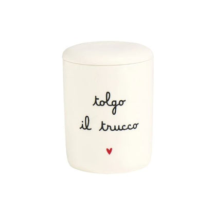 Portacotone - Scritta: Tolgo il trucco
