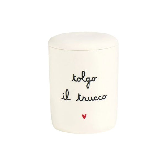 Portacotone - Scritta: Tolgo il trucco