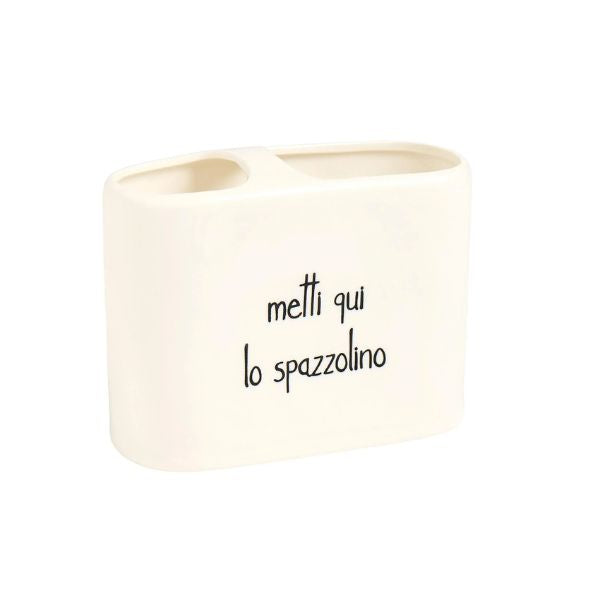 Portaspazzolino XL - Scritta: Metti qui lo spazzolino
