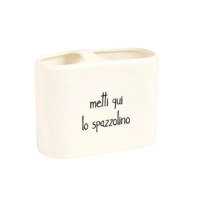 Portaspazzolino XL - Scritta: Metti qui lo spazzolino