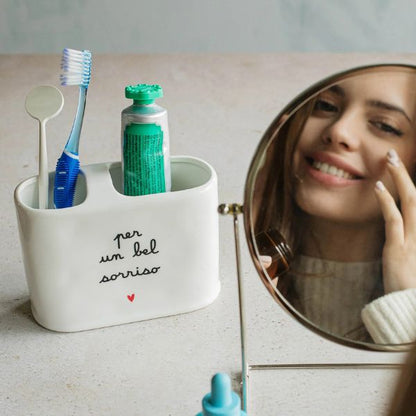 Portaspazzolino XL Scritta: Per un bel sorriso
