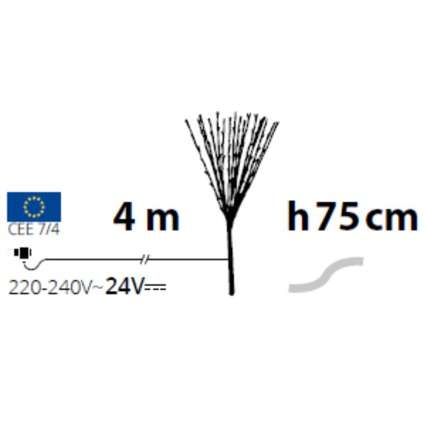 Ramo Luminoso 80 LED Luce calda 75 cm