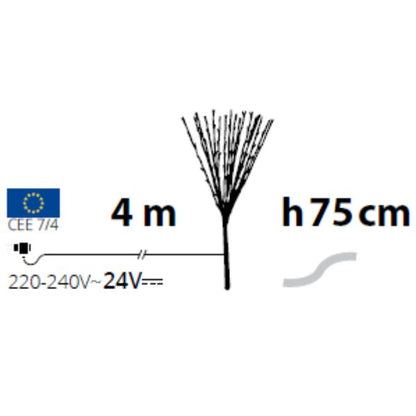 Ramo Luminoso 80 LED Luce calda 75 cm