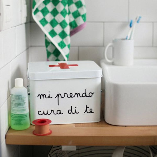 Scatola in acciaio verniciato Mi prendo cura di te - Piccola