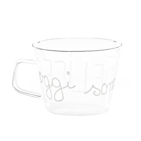 Set 2 Tazze in vetro - Oggi sono felice 480 ml