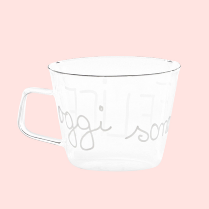 Set 2 Tazze in vetro - Oggi sono felice 480 ml