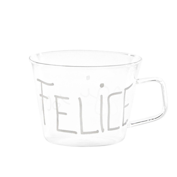 Set 2 Tazze in vetro - Oggi sono felice 480 ml
