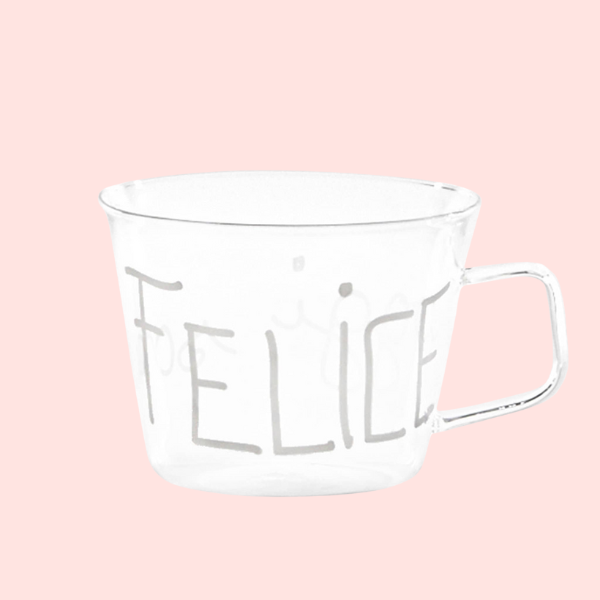 Set 2 Tazze in vetro - Oggi sono felice 480 ml