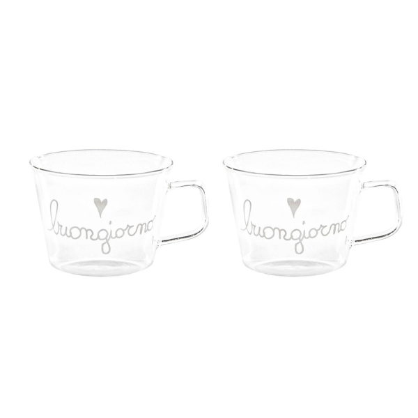 Set 2 tazze in vetro - Buongiorno 480 ml