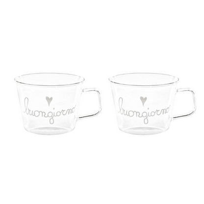 Set 2 tazze in vetro - Buongiorno 480 ml