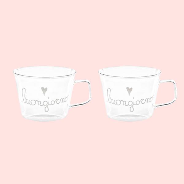 Set 2 tazze in vetro - Buongiorno 480 ml
