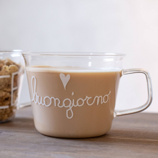 Set 2 tazze in vetro - Buongiorno 480 ml