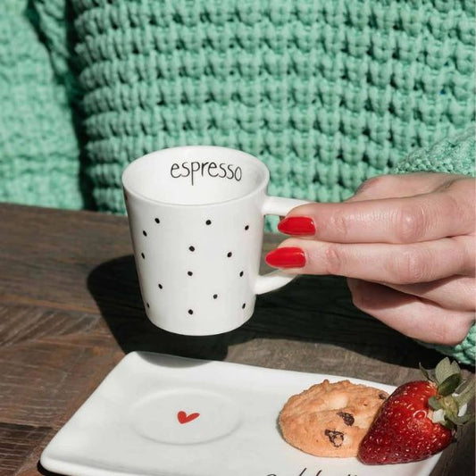Set 2 piattini per tazzine Pois - Espresso
