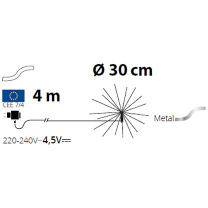 Sfera luminosa di Natale Twigball 160 MicroLed Bianco caldo 30 cm