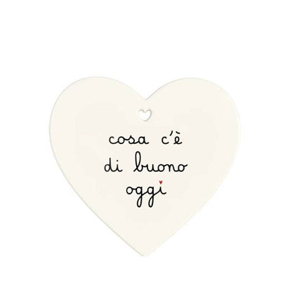 Sottopentola cuore - Scritta: Cosa c'è di buono oggi