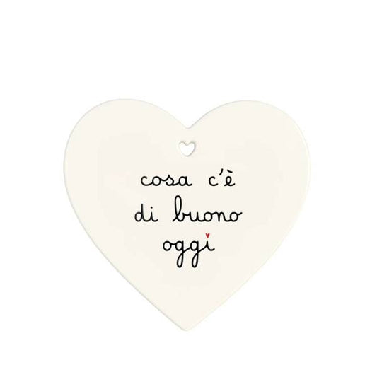 Sottopentola cuore - Scritta: Cosa c'è di buono oggi