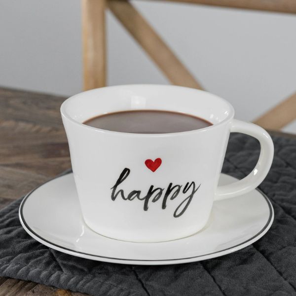 Set 2 tazze Colazione - Happy cuore