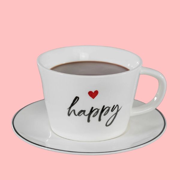 Set 2 tazze Colazione - Happy cuore