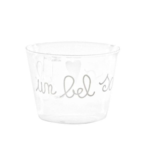 Set 2 tazze vetro - Scritta: Fai un bel sorriso