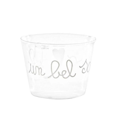 Set 2 tazze vetro - Scritta: Fai un bel sorriso