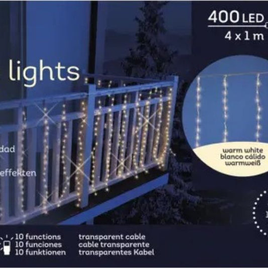 Tenda Luci di Natale 420 LED Bianco Caldo 4 X 1 mt - 494756