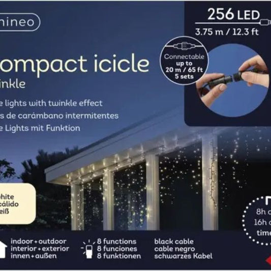 Tenda Luci di Natale 256 LED Bianco Caldo  3,75 mt - 494981