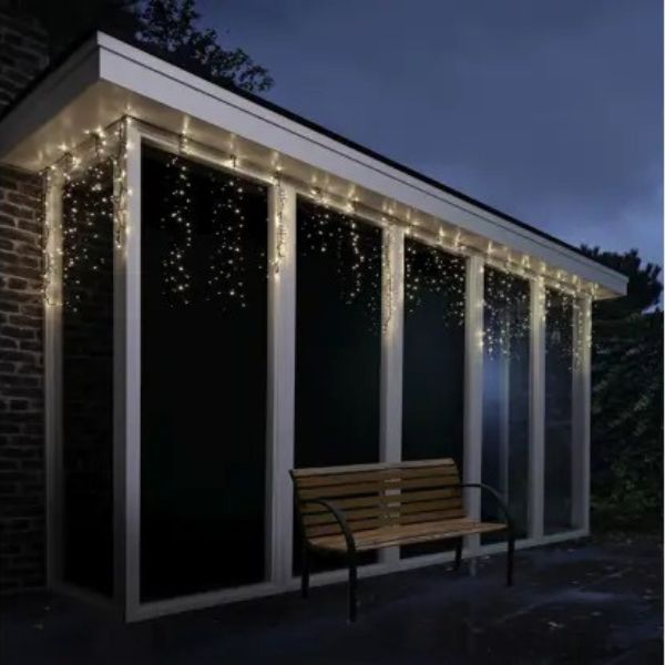 Tenda Luci di Natale 256 LED Bianco Caldo  3,75 mt - 494981