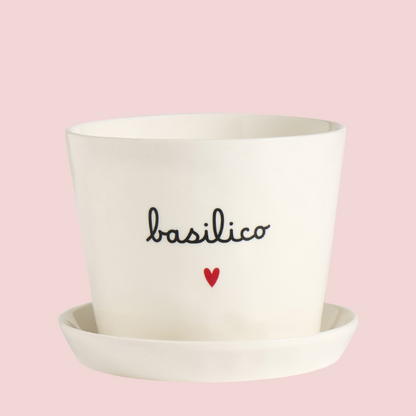 Vaso - Basilico cuore 15x12cm