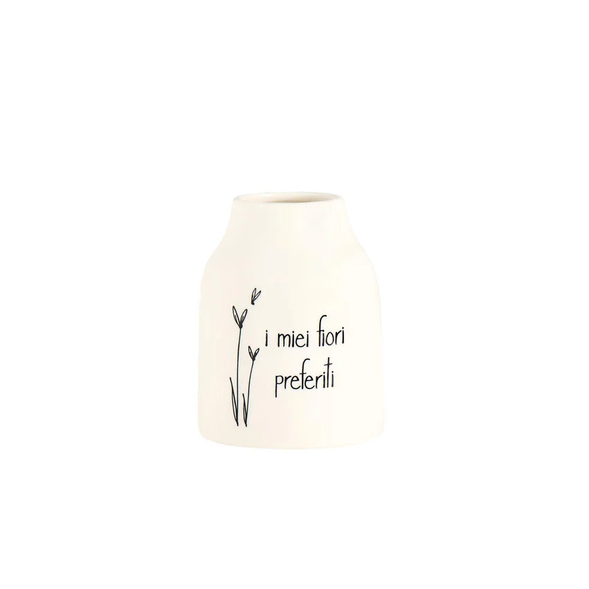 Vaso  in gres - Scritta: I miei fiori preferiti