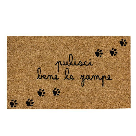 Zerbino - Scritta: Pulisci bene le zampe