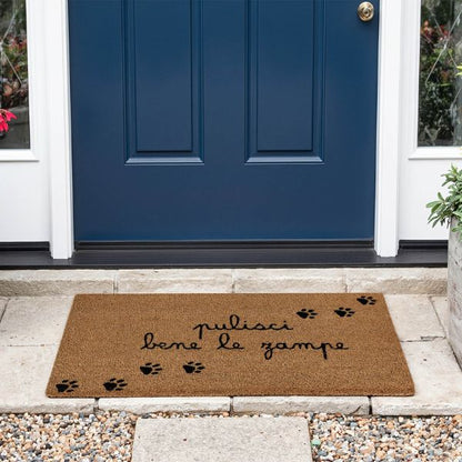 Zerbino - Scritta: Pulisci bene le zampe